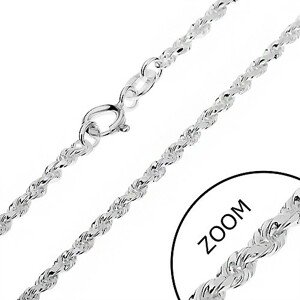 Retiazka zo striebra 925 - zrezaná špirála, perový krúžok, 2 mm