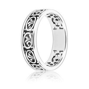 Prsteň zo striebra 925 - vyrezávané ornamenty - Veľkosť: 60 mm