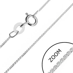 Retiazka zo striebra 925 - šikmé zaoblené očká v línii, 0,8 mm