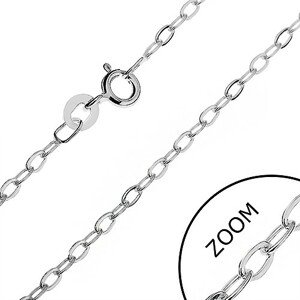 Strieborná retiazka 925 - kolmo uchytené ploché očká, 2,1 mm