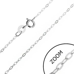 Retiazka zo striebra 925 - oválne kolmo uchytené ploché očká, 1,4 mm