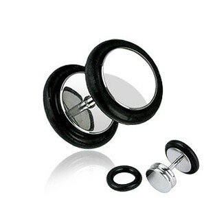 Falošný plug do ucha z chirurgickej ocele, okrúhly, lesklý - Hrúbka piercingu: 1 mm