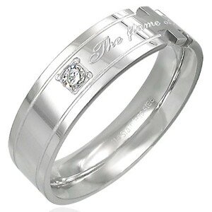 Prsteň z ocele s nápisom - The flame of our love! - Veľkosť: 52 mm