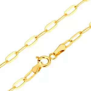Náramok zo žltého 14K zlata - podlhovasté hladké očká, 190 mm