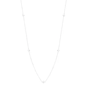 Náhrdelník zo striebra 925 - biele perly Swarovski, polguličky, 800 mm