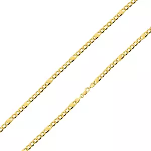 Retiazka zo žltého 14K zlata - skosené oválne a podlhovasté očká s obdĺžnikom, 450 mm