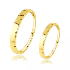 Zlaté 14K obrúčky v žltom zlate - drobné trojuholníkové zárezy - Veľkosť: 51 mm
