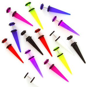 Taper do ucha rôzne farby s gumičkami - Farba piercing: Čierna