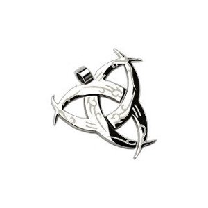 Prívesok z ocele 316L, čarodejnícky symbol, strieborná farba