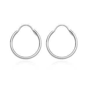 Strieborné okrúhle náušnice 925 - jednoduchý, hladký dizajn, 16 mm