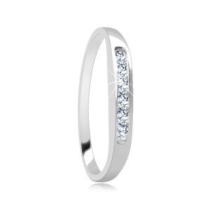 Strieborný prsteň 925 - trblietavá zirkónová línia - Veľkosť: 53 mm
