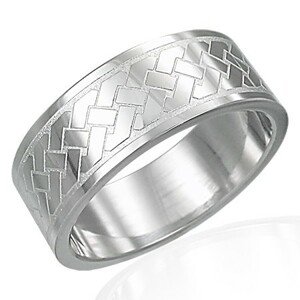 Prsteň z chirurgickej ocele - Keltský pletený vzor - Veľkosť: 57 mm