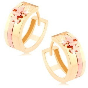 Okrúhle zlaté náušnice 14K s Fleur de Lis