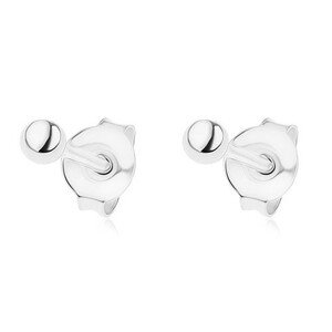 Náušnice zo striebra 925, drobná lesklá guľôčka, puzetky, 2,5 mm