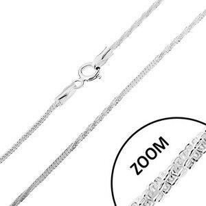 Strieborná 925 retiazka, vzor hadík - rovné a stočené časti, šírka 1,5 mm, dĺžka 460 mm