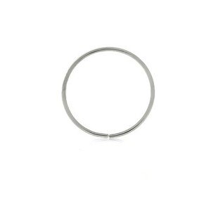 Piercing z bieleho 9K zlata - lesklý tenký krúžok, hladký povrch - Hrúbka x priemer: 0,6 mm x 6 mm