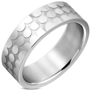 Obrúčka z chirurgickej ocele - lesklé krúžky, matný zárez, 8 mm - Veľkosť: 67 mm