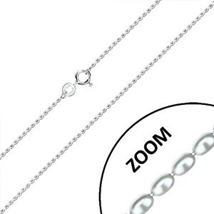 Strieborná retiazka 925 - lesklé zaoblené valčeky a krátke paličky, 1,2 mm