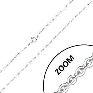 Strieborná 925 retiazka - kolmo napájané očká, ploché krúžky, 1,3 mm