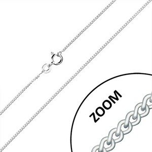 Strieborná 925 retiazka - zatočené oválne očká, sériové napájanie, 1,3 mm