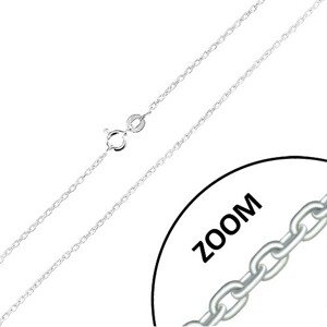Retiazka zo striebra 925 - kolmo napájané oválne očká, 1,5 mm