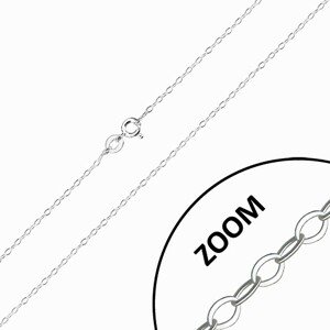 Lesklá retiazka zo striebra 925 - ploché oválne očká, kolmé napájanie, 1,4 mm
