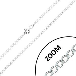 Strieborná retiazka 925 - sériovo napájané oválne očká, zrezané hrany, 2,7 mm