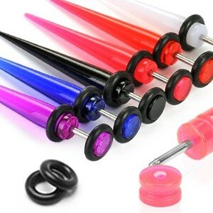 Fake expander z UV akrylu - Farba piercing: Čierna