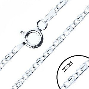 Retiazka zo striebra 925, prekladané očká s esíčkom, šírka 2,1 mm, dĺžka 550 mm