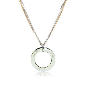 Náhrdelník zo striebra 925 - obrys kruhu s nápismi "Faith", "Love" a "Hope"