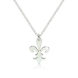 Lesklý strieborný náhrdelník 925 - ozdobne vyrezávaný symbol "Fleur de Lis"