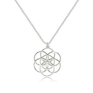 Strieborný 925 náhrdelník - lesklý symbol Semeno života