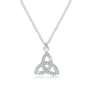 Strieborný 925 náhrdelník - číry zirkónový symbol Triquetra