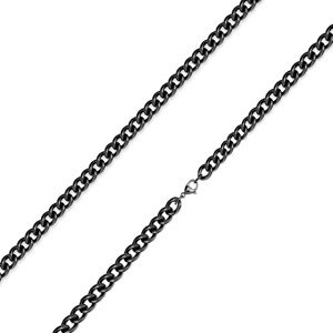 Čierna retiazka z 316L ocele - zatočené okrúhle očká, PVD úprava, 3 mm - Dĺžka: 485 mm