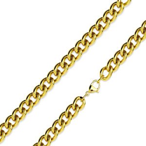 Retiazka z 316L ocele - zatočené okrúhle očká zlatej farby, 6 mm - Dĺžka: 485 mm
