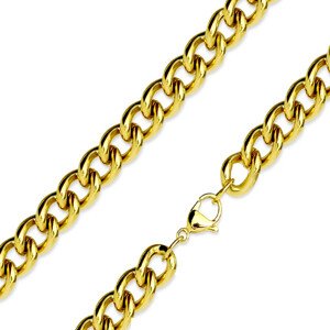 Retiazka z 316L ocele - zatočené okrúhle očká zlatej fabry, 8 mm - Dĺžka: 580 mm