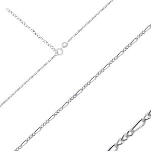 Strieborná retiazka 925 - vzor Figaro, zrezané lesklé hrany, 1,6 mm