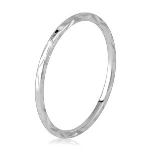 Tenká obrúčka zo striebra 925 - vzor v tvare gravírovaných zrniek - Veľkosť: 54 mm