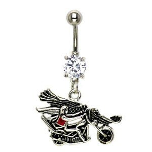 Piercing do pupku jazdec na motorke s orlicou