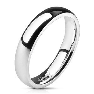 Oceľová obrúčka - strieborná farba, hladká, 4 mm - Veľkosť: 49 mm