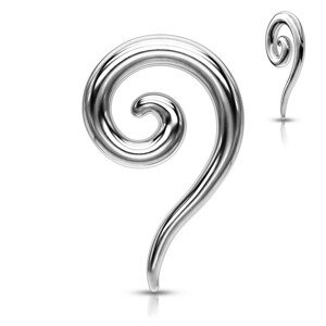 Piercing do ucha z ocele - lesklá rozťahovacia špirála - Hrúbka piercingu: 5 mm