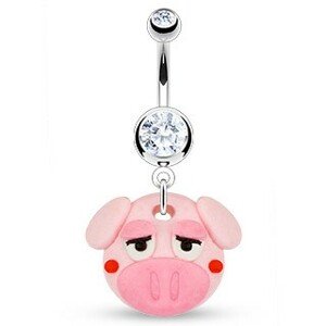 Piercing do pupku - fimo prasiatko