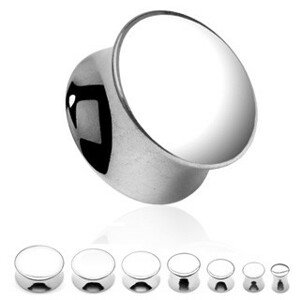 Oceľový plug do ucha - sedlový, plný, zrkadlovo lesklý - Hrúbka: 12 mm