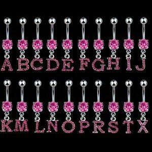 Piercing do brucha - zirkónový prívesok písmeno - Písmeno: C