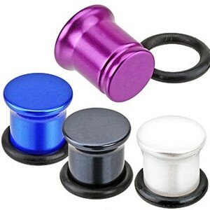 Metalický plug do ucha z akrylu - perleťové farby - Hrúbka: 5 mm, Farba: Modrá