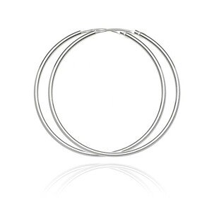 Kruhové náušnice zo striebra 925 - jednoduchý, hladký dizajn, 45 mm