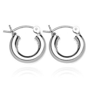 Okrúhle náušnice zo striebra 925 - lesklý, široký dizajn, 20 mm