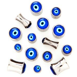 Sedlový plug z chirurgickej ocele - Diablovo oko - Hrúbka piercingu: 4 mm
