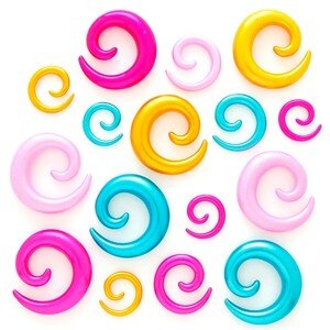 Expander do ucha - rôznofarebné lesklé špirály - Hrúbka: 3 mm, Farba piercing: Tyrkysovo modrá
