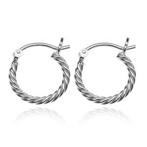 Náušnice zo striebra 925 - lesklé točené lanko, 14 mm